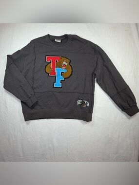 Teddy Fresh Charcoal Crewneck with Red & Blue TF Bear Patch